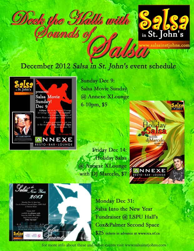 deck the halls 2012 xmas holiday salsa schedule flyer copy
